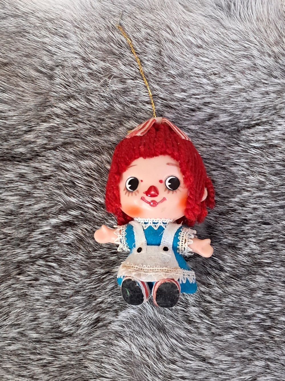 Vintage Rag Doll Ornament Playful Collectible